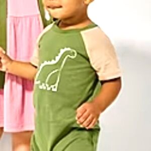 Green Dinosaur Baby Romper